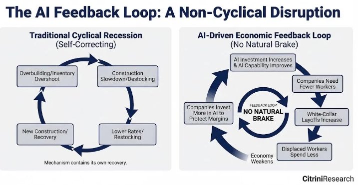 CitriniResearch: What If AI Bullishness is Right but Actually Bad News for the Economy?
